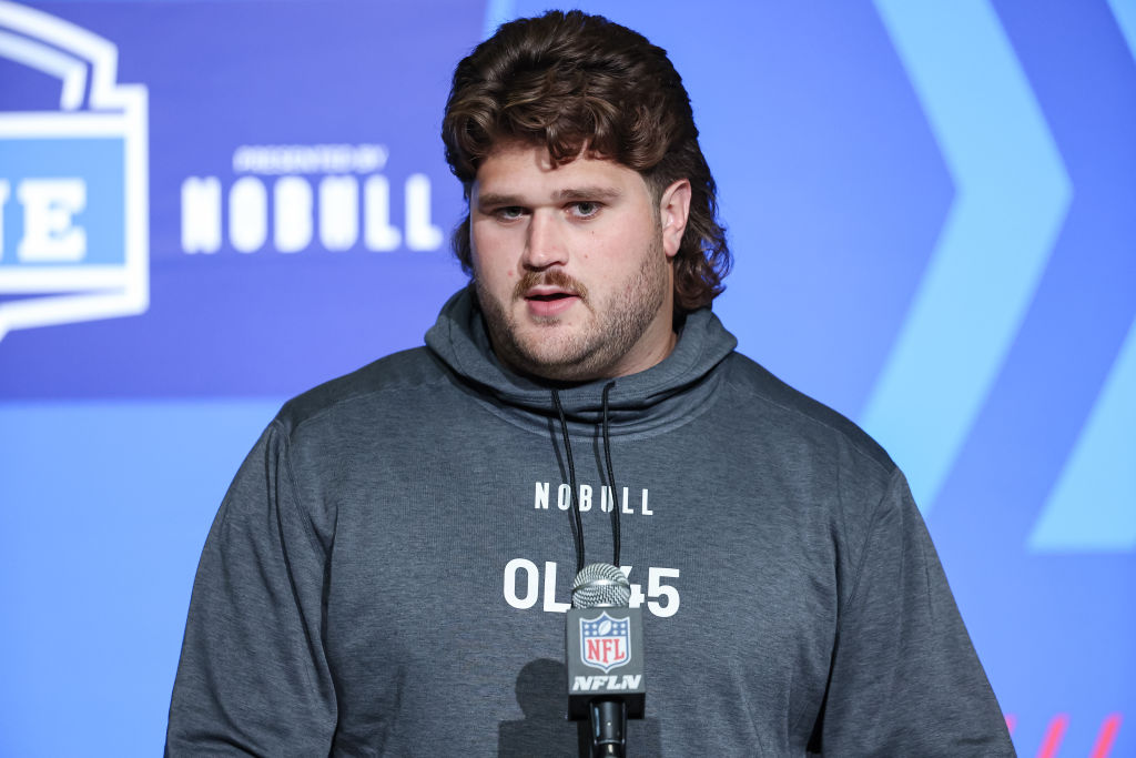 Jets GM Joe Douglas complimented new center Joe Tippmann's glorious mullet.