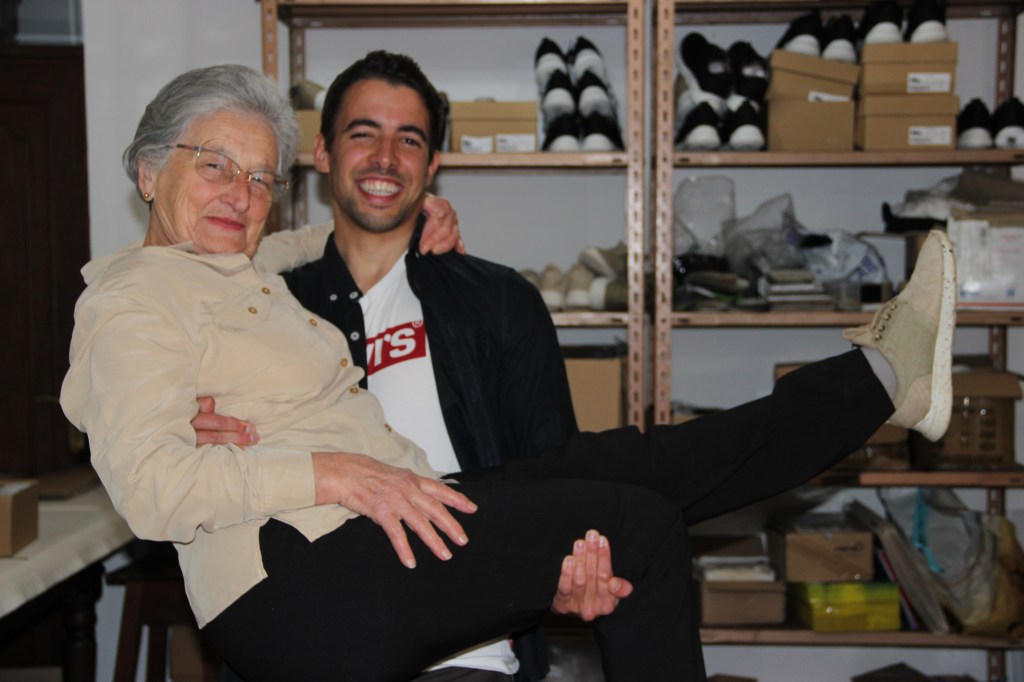 Bernardo Carreira, the CEO of 8000Kicks ,and his grandmother, Otilia Santarém