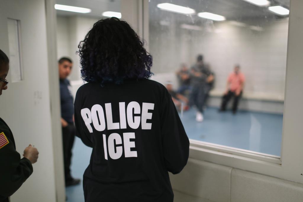 Undocumented immigrants wait in a holding cell at a U.S. Immigration and Customs Enforcement (ICE), processing center on April 11, 2018 at the U.S. Federal Building in lower Manhattan.