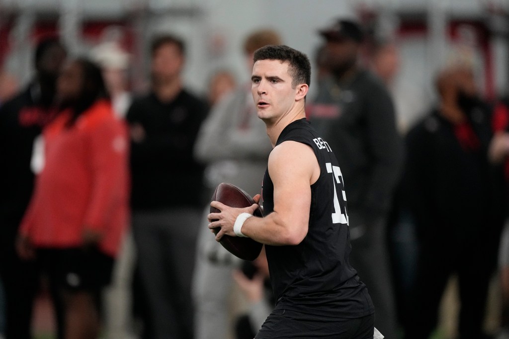 Stetson Bennett during Georgia's pro day on March 15, 2023.