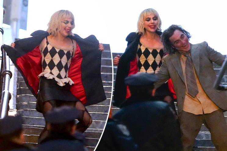 Lady Gaga was spotted singing and dancing this weekend in the Bronx on the steps made famous by Joaquin Phoenix during the first "Joker" film.