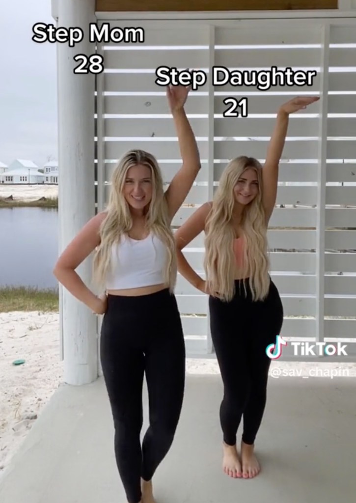 Two blonde woman dancing in TikTok screenshot.