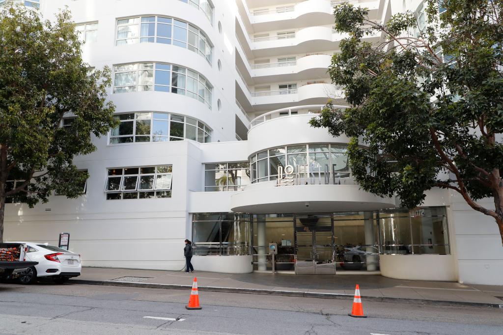 The scene of where Lee was fatally stabbed in San Francisco on April 4, 2023.