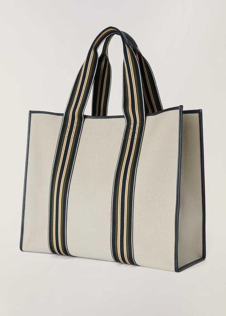 Loro Piana's $2,225 haute tote, a k a "the Suitcase Stripe Bag."