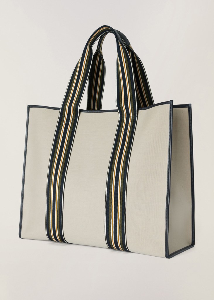 Loro Piana's $2,225 haute tote, a k a "the Suitcase Stripe Bag." 