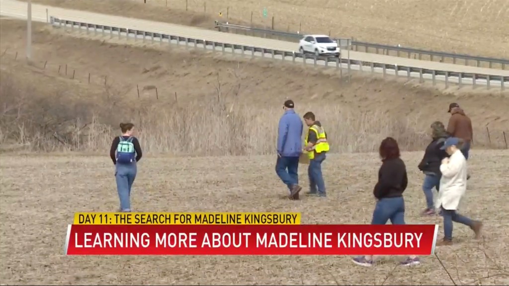 Volunteers search for Madeline Kingsbury