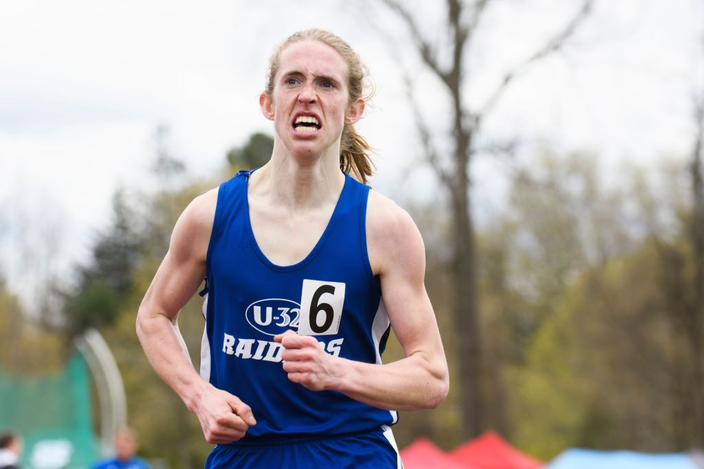 U-32's Waylon Kurts competes in the 1500m during the Burlington Invitational high school track and field meet at Buck Hard Field on Saturday May 11, 2019 in Burlington, Vermont.