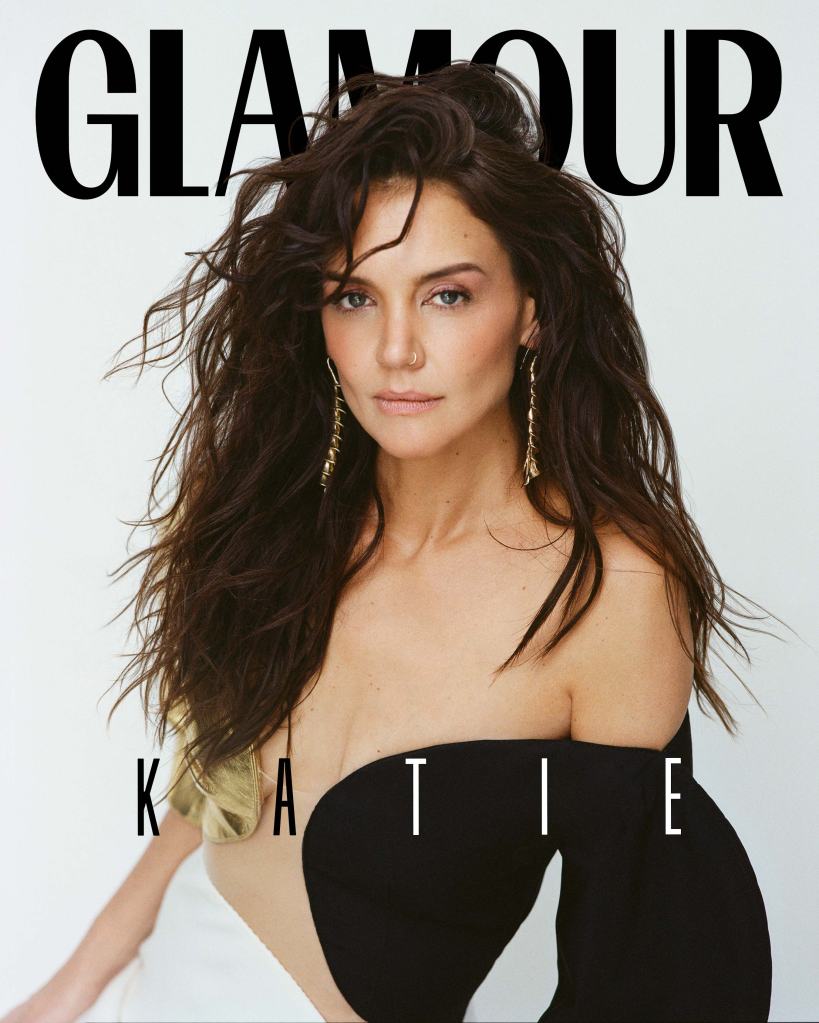 Katie Holmes poses for Glamour spread