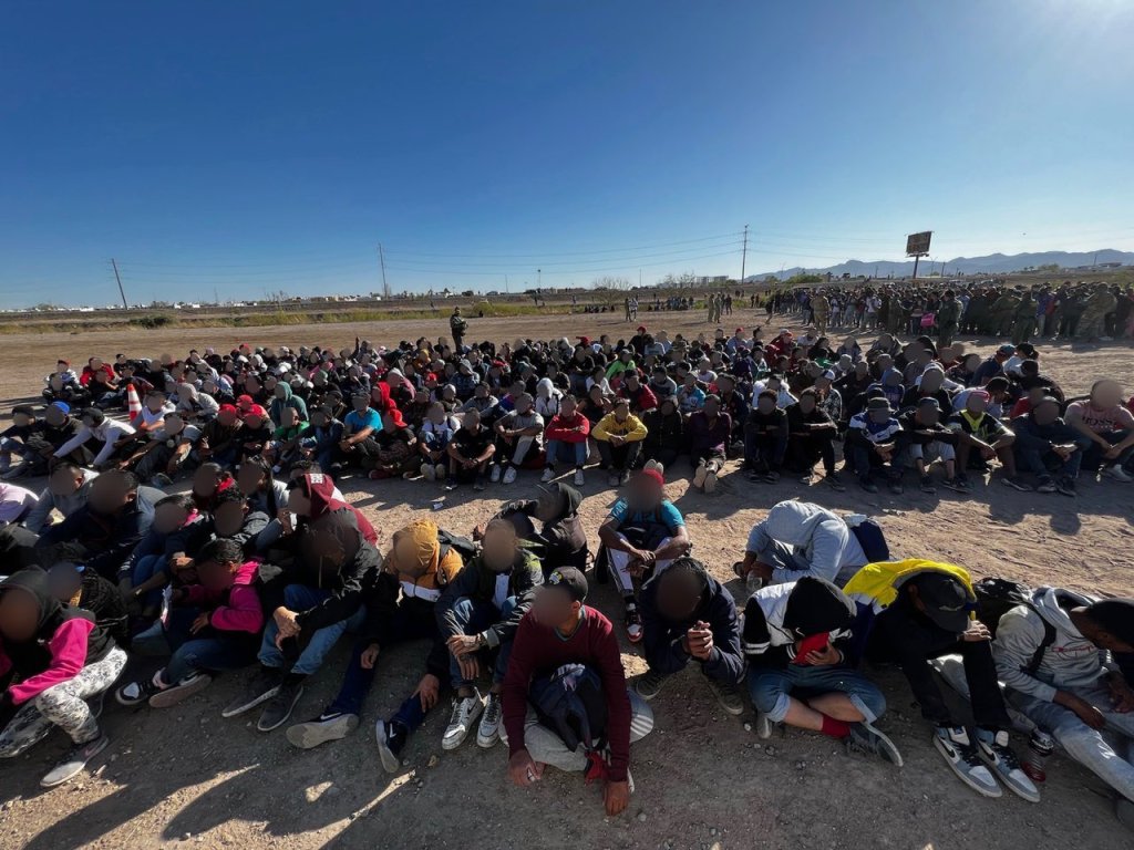 Over 1,000 migrants surrendered to Border Patrol in late March in El Paso, Texas.