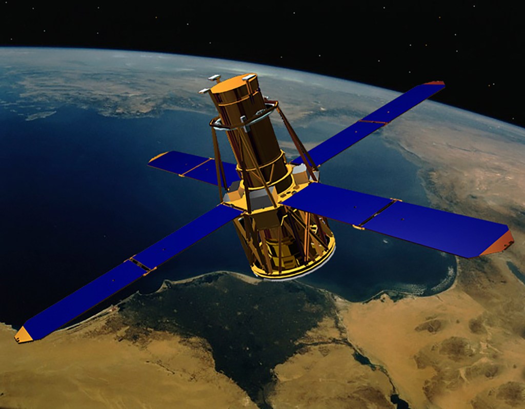 This illustration provided by NASA depicts the RHESSI (Reuven Ramaty High Energy Solar Spectroscopic Imager) solar observation satellite.