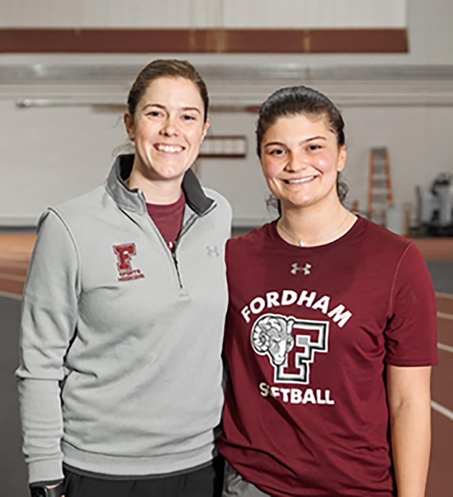 Sarah with her athletic trainer, Bridget Ward, who brought the defibrillator and used it to help revive Sarah when she went into cardiac arrest.