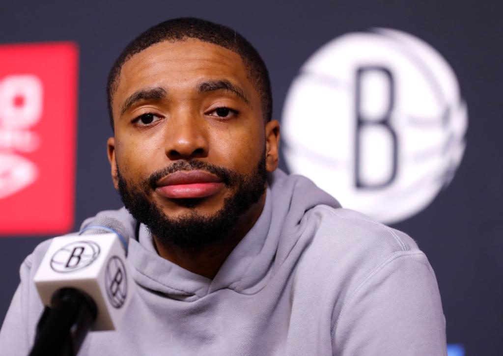 Mikal Bridges answers questions at his Nets season-ending press conference.