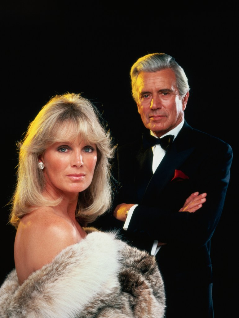 Linda Evans and John Forsythe in a scene from "Dynasty"