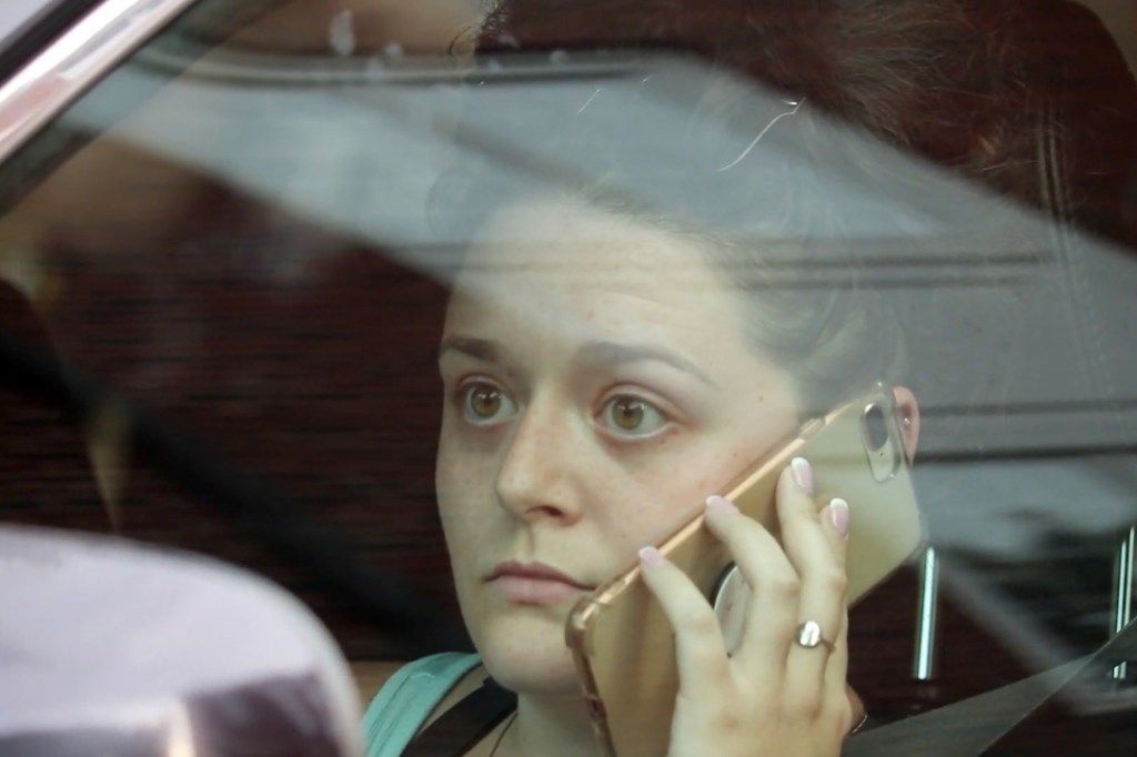 Morgan Bettinger the day of the protest in her car