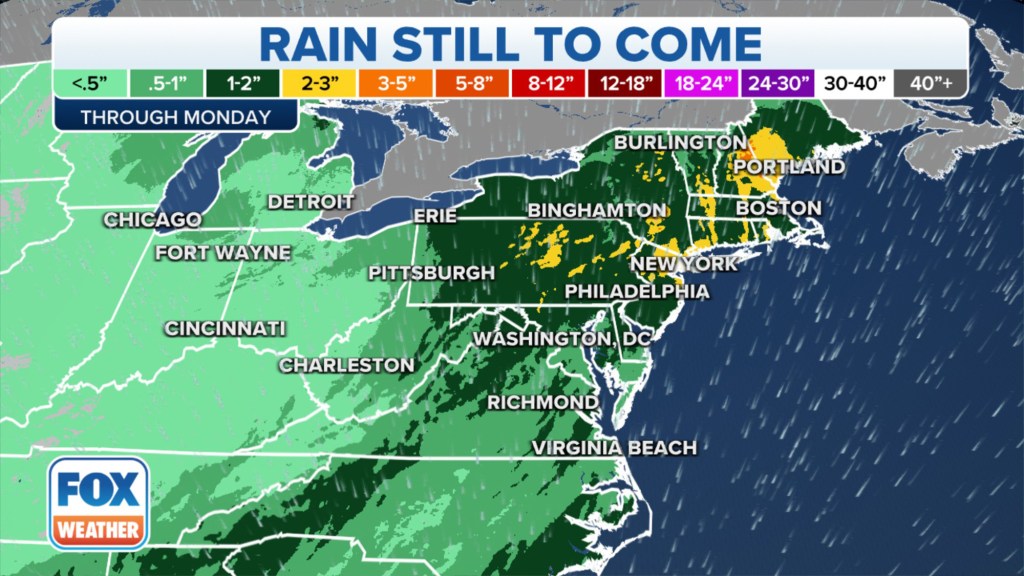 East Coast weather map