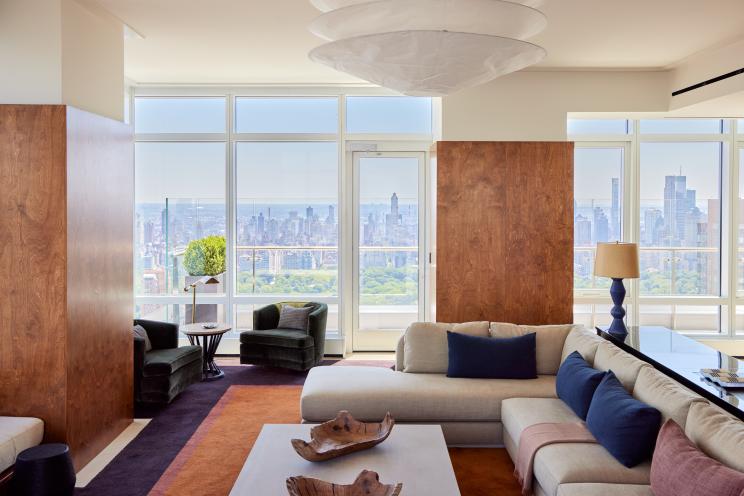 Living room of 200 Amsterdam Avenue penthouse