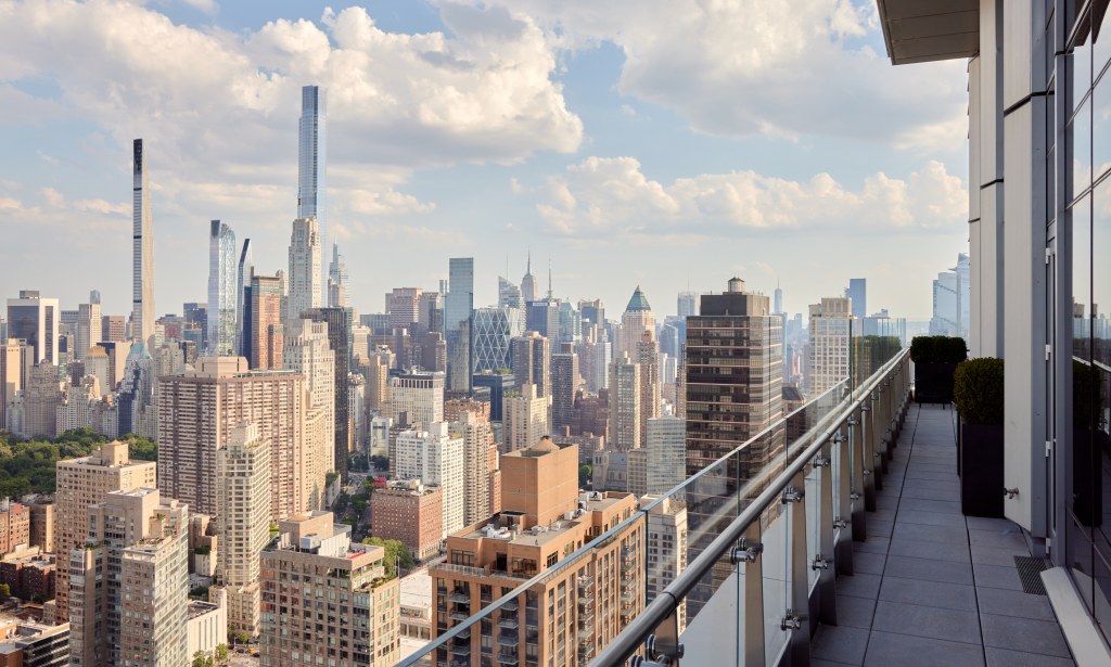 Terrace of the penthouse at 200 Amsterdam Avenue in Manhattan