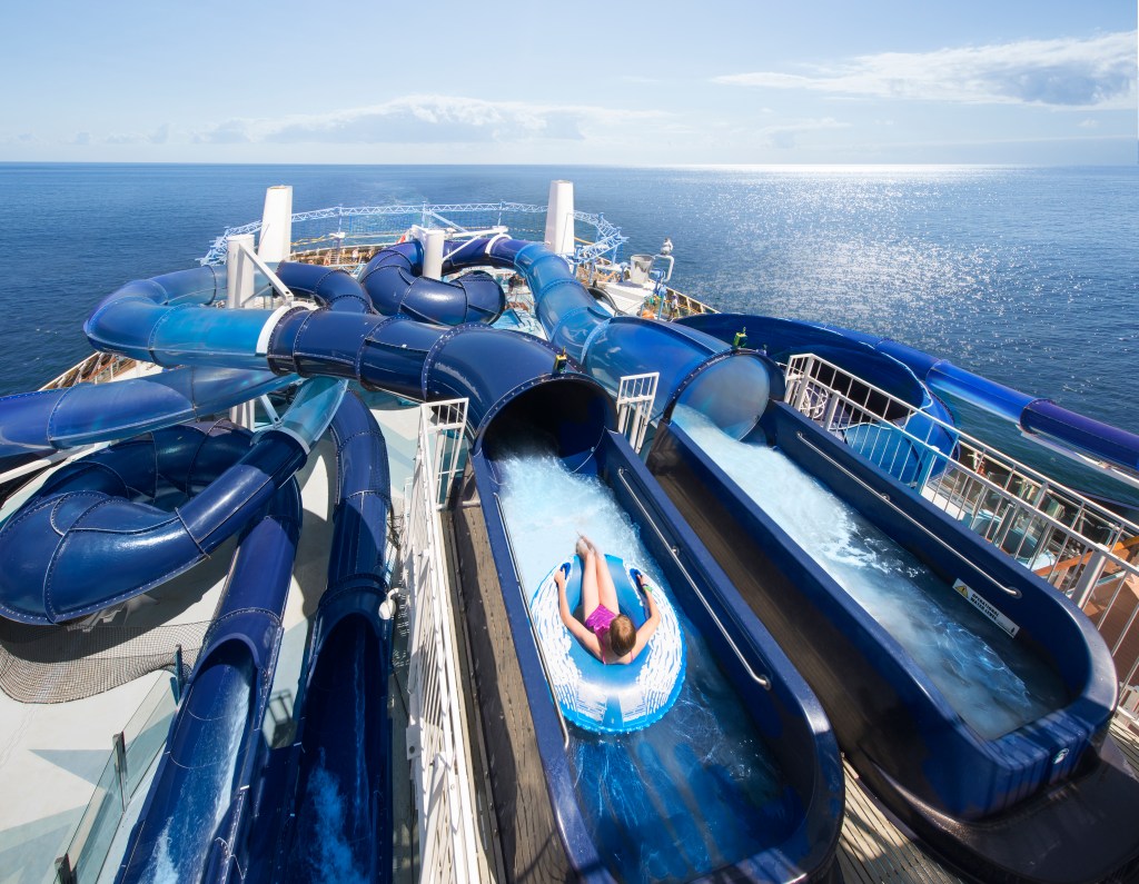 An MSC cruise water slide 