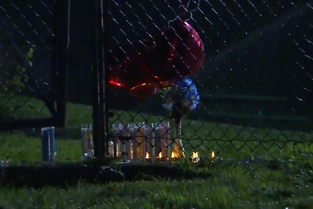 A memorial for the victims at the crash site.