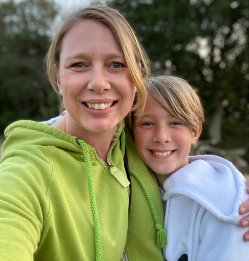 Clare Matthews and her son Ben.