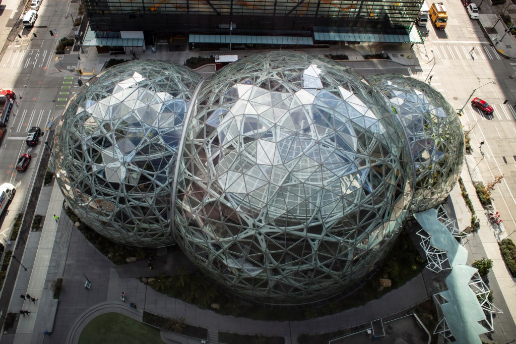 At least 1,000 workers are expected to walk off the job at lunchtime, and will gather outside the Spheres at Amazon's South Lake Union campus in Seattle.