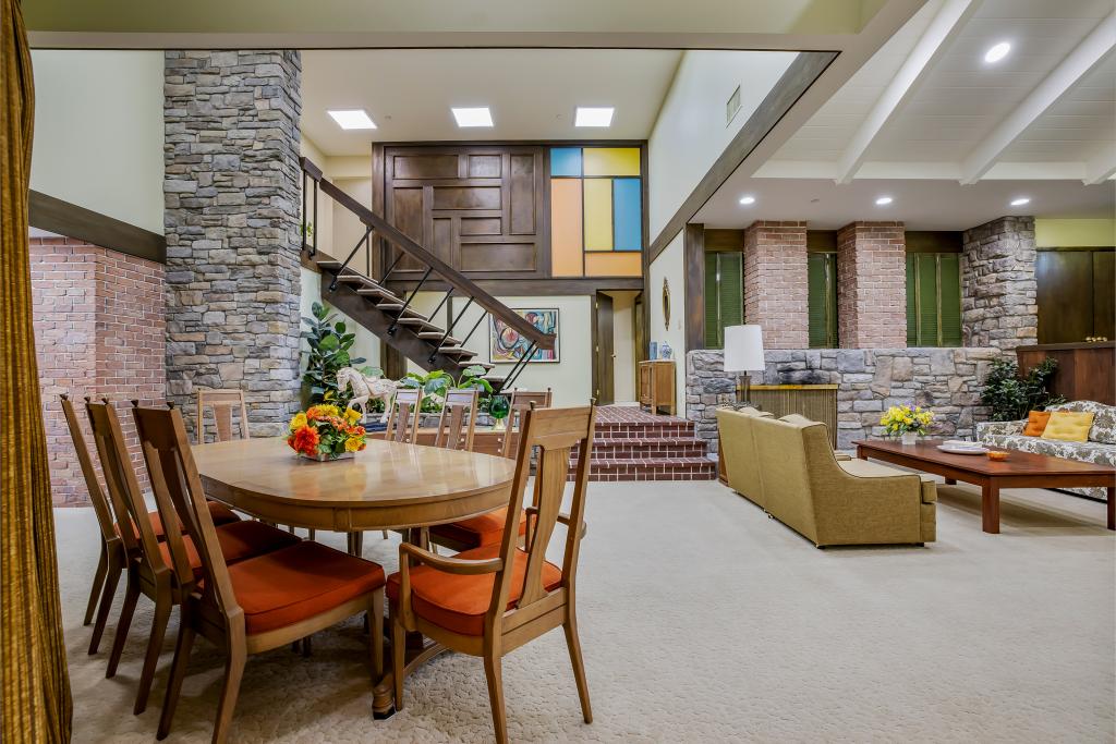 Living and dining area of "The Brady Bunch" house in Studio City, California