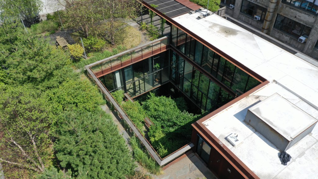 An aerial of the lush hangouts.