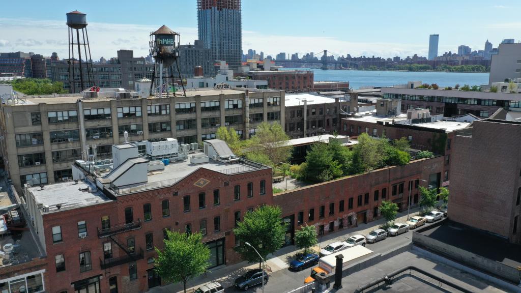 An aerial of the HQ, which is located near the East River.