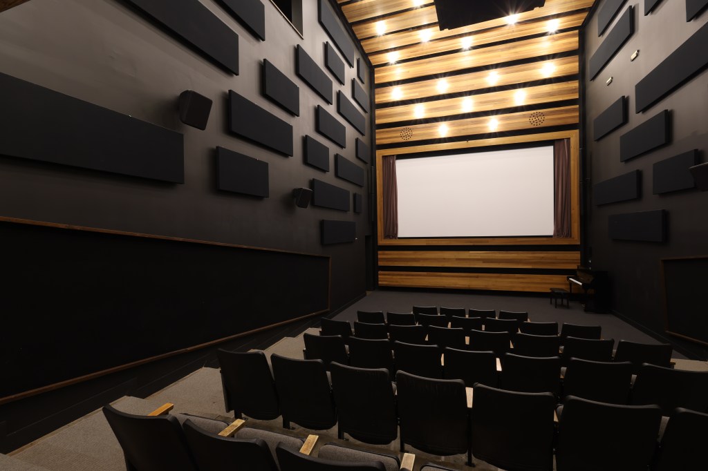 A screening room.