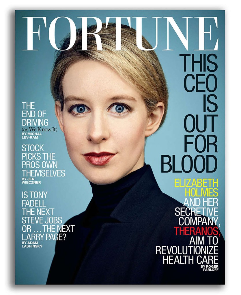 Elizabeth Holmes Fortune magazine cover for Business