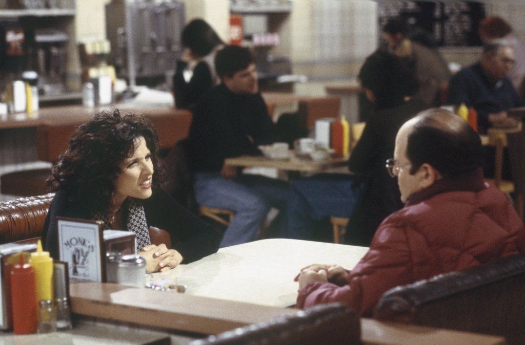 Julia Louis-Dreyfus as Elaine Benes, Jason Alexander as George Costanza