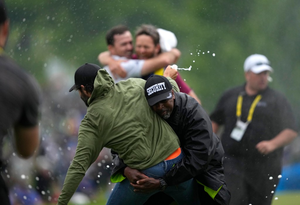 Adam Hadwin was trying to congratulate fellow Canadian Nick Taylor on his win.