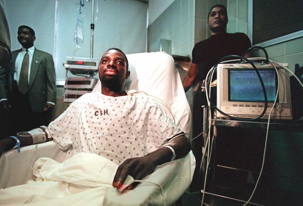 Abner Louima in the hospital after the attack. 