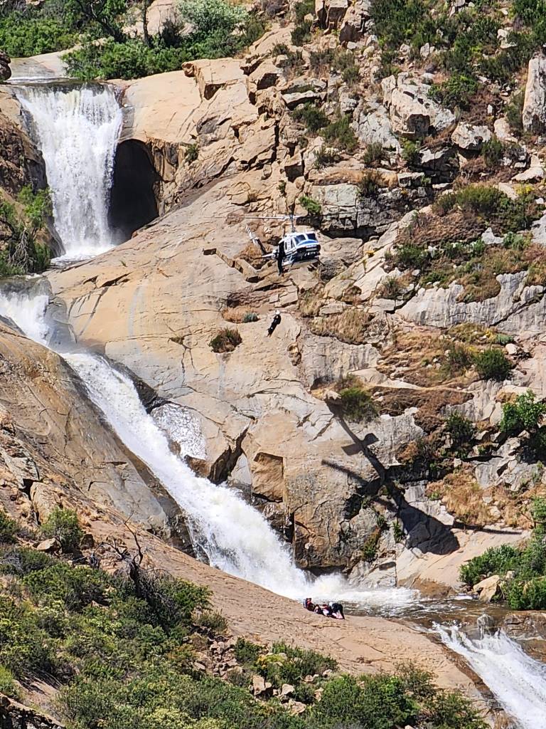 Rescuer seen at Three Sisters Falls on June 8