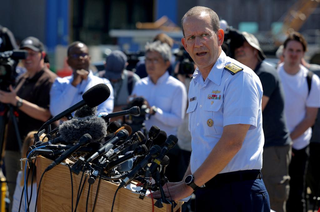 Rear Admiral John Mauger updates the media.