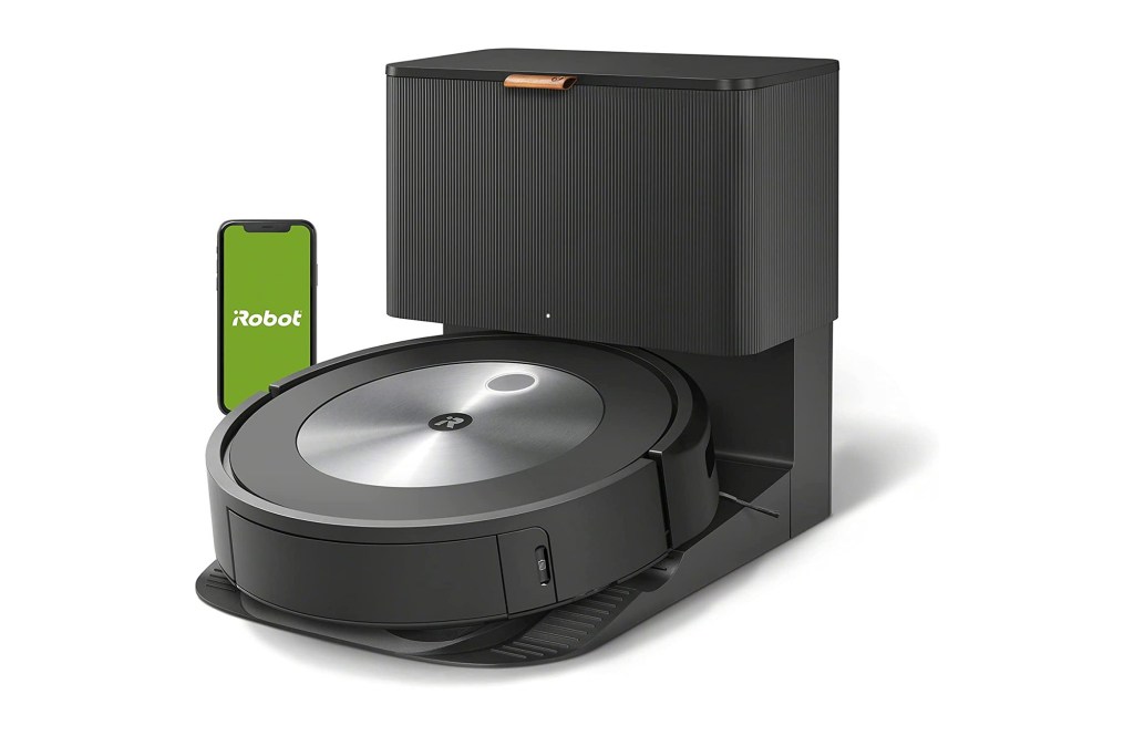 Black roomba with stand