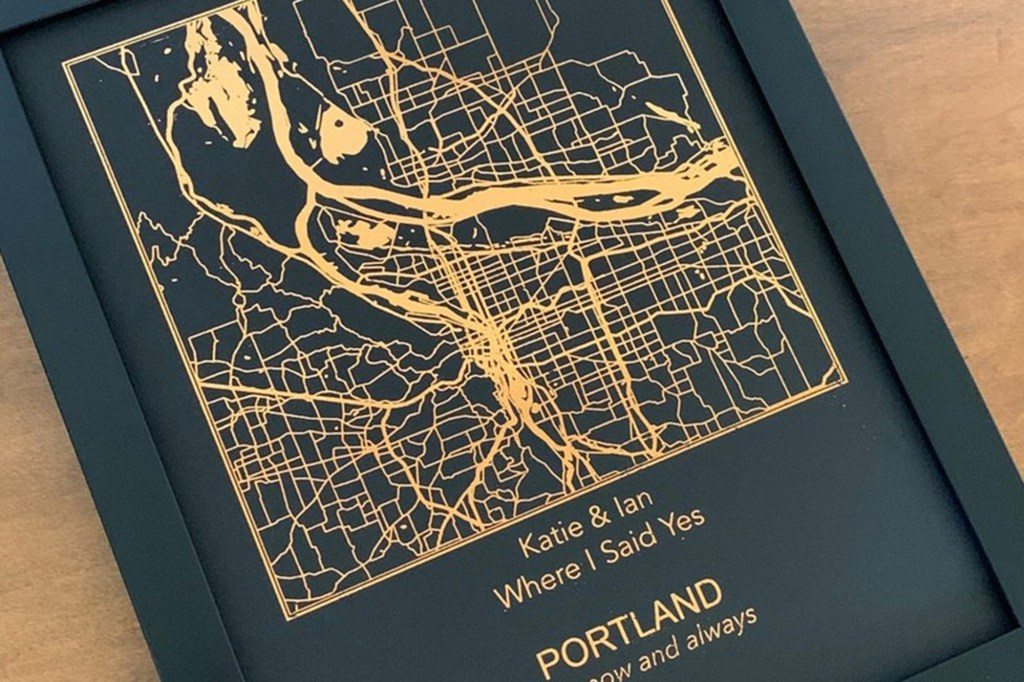 GoldenStarPrints Foil "Where I Said Yes" Map