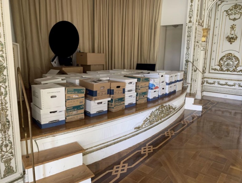 Boxes of classified documents in Mar-a-Lago. 