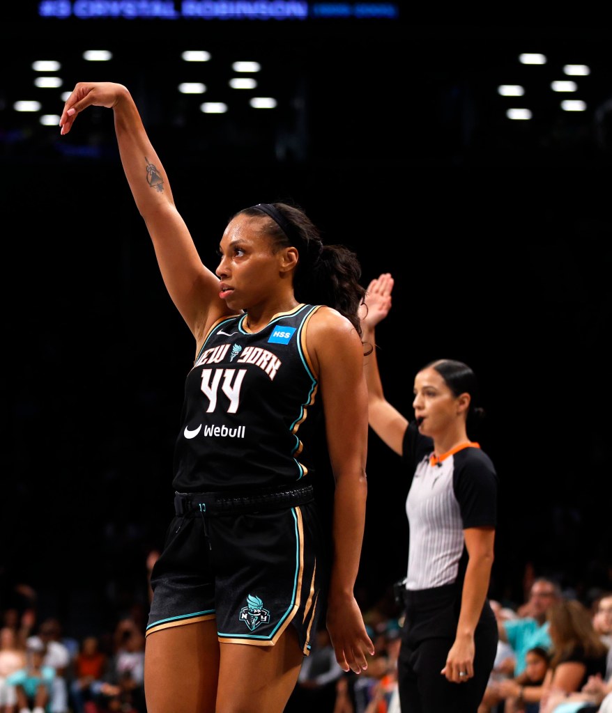 Betnijah Laney netted a career-high 22 points in the New York Liberty's 101-83 win over the Indiana Fever on Sunday afternoon.