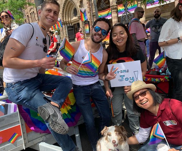 Harvard students at a pride parade