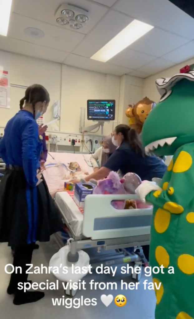 The Wiggles made Zahra's wish come true by performing for her just before she passed away. 