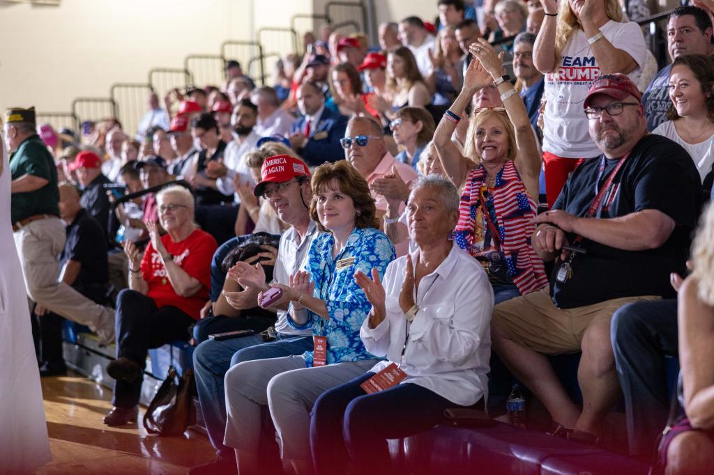 Supporters of Former U.S. President Donald Trump during his event at Windham High School