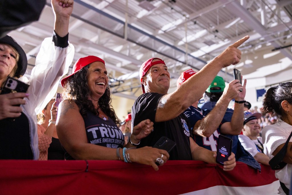 Supporters of Former U.S. President Donald Trump during his event at Windham High School