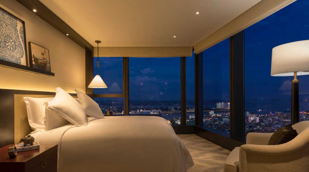 Interior of a room at Rosewood Phnom Pehn. 