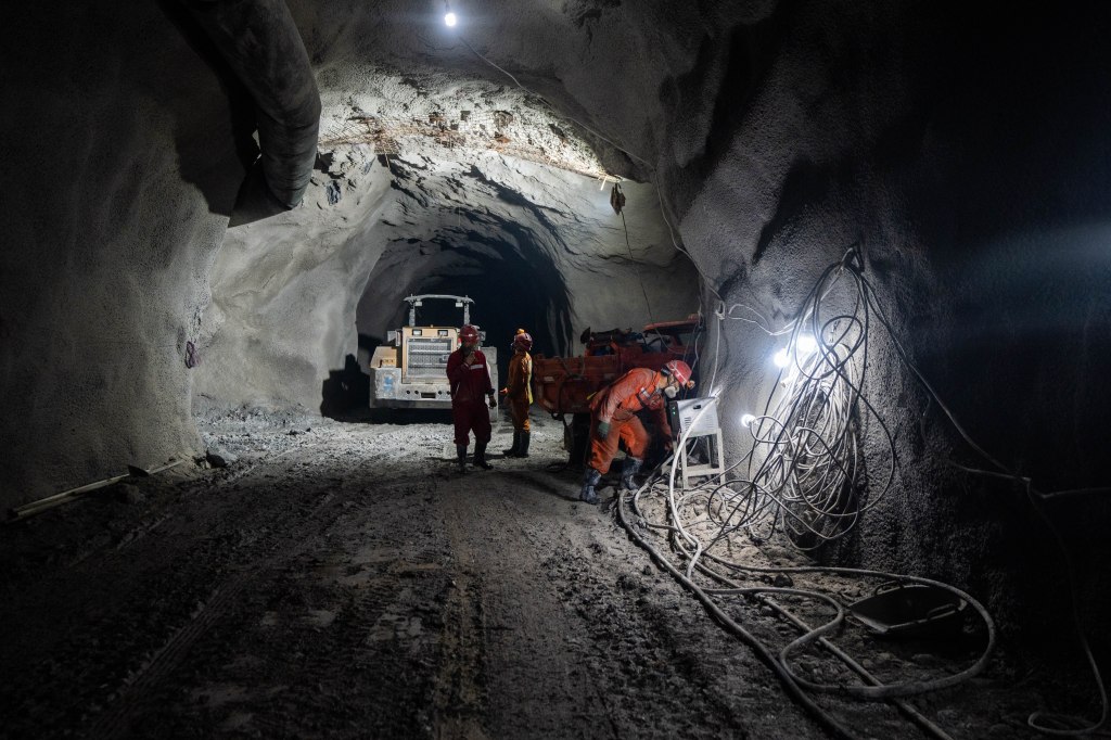 Miners in China, where materials such as graphite are excavated and also used to build electric batteries. 