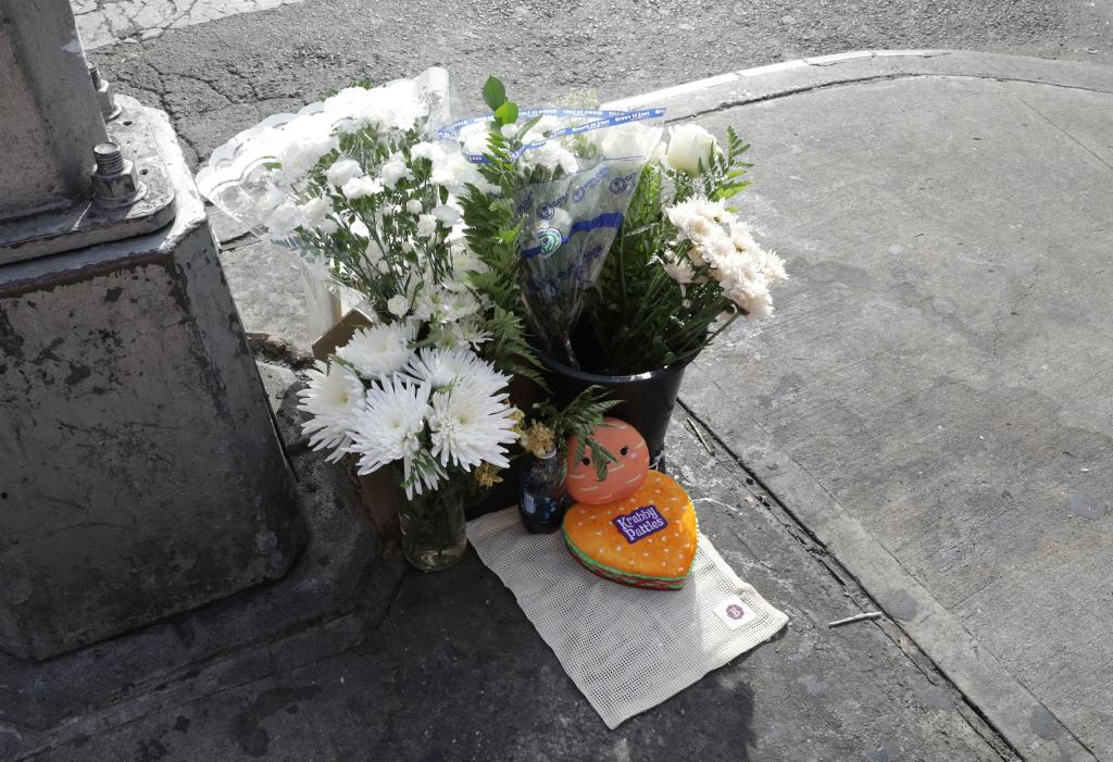 Memorial flowers in the Bronx