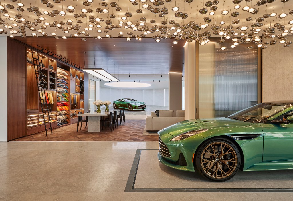 Interior of the Aston Martin showroom ion Park Avenue. 