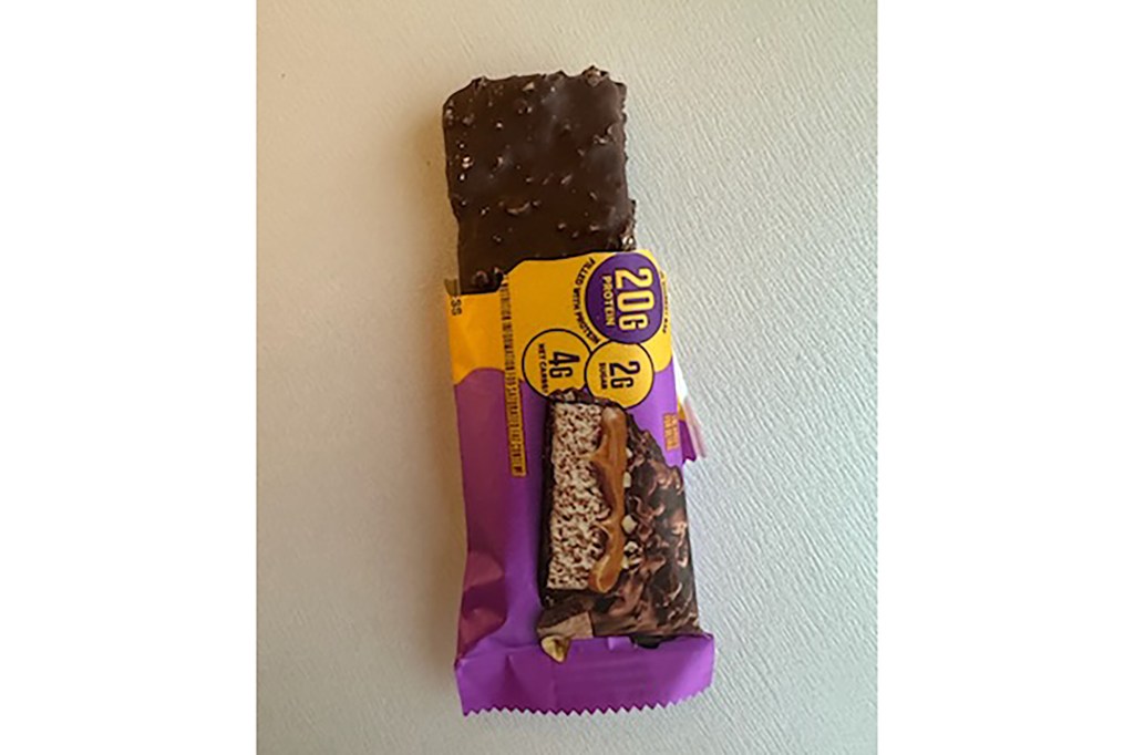 A chocolate bar in a purple wrapper