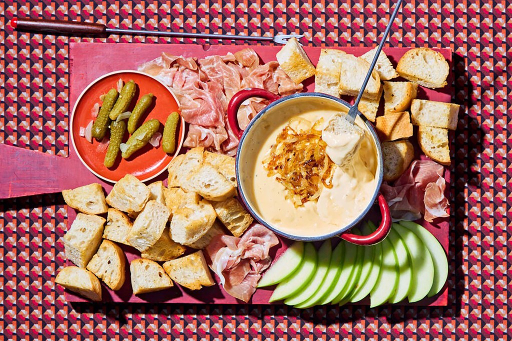 cheese fondue with sides