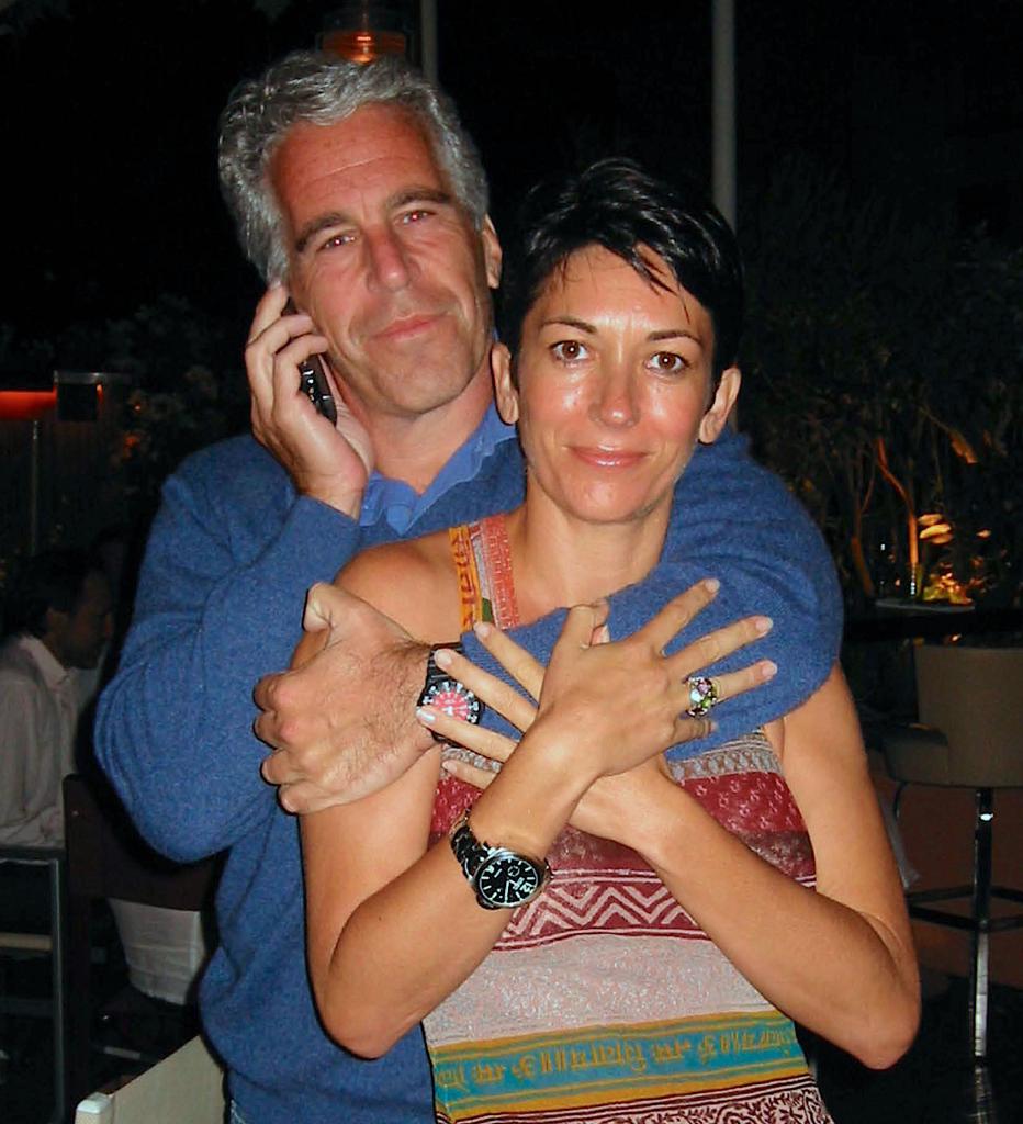 Jeffrey Epstein with his arm around Ghislaine Maxwell